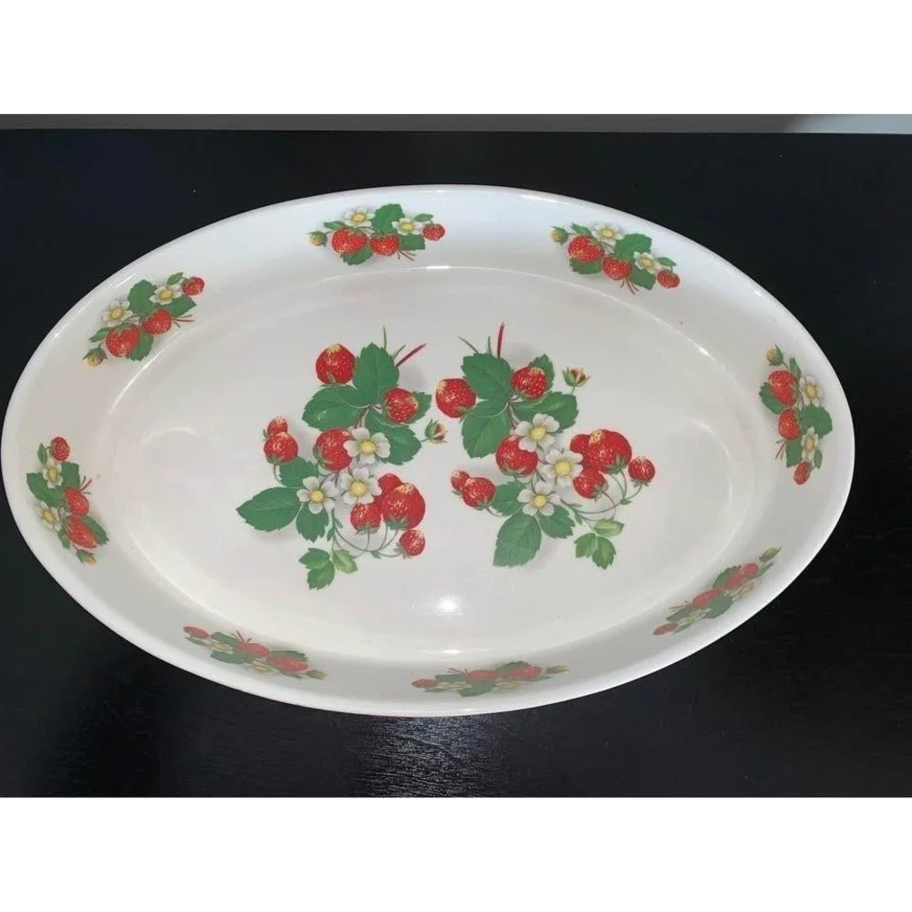 Vintage Portmeirion Summer‎ Strawberries Oval Serving Dish 1980–1999